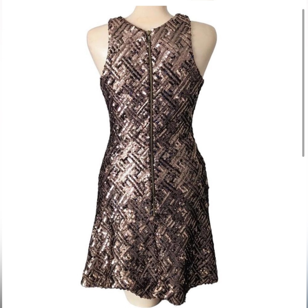 Dress the Population Mia Bronze Sequin Mini Dress Sz S - Picture 10 of 11